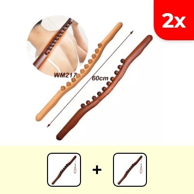 2x Stick massaggio linfatico di legno