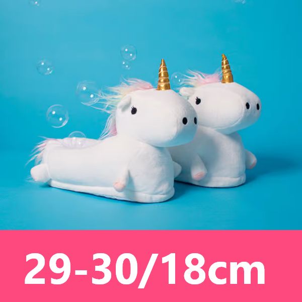 Ciabatte di peluche per bambini con unicorni a LED
