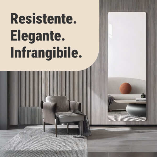 MirrorFlex™ specchio acrilico flessibile autoadesivo 120 x 40 cm - immagine 2