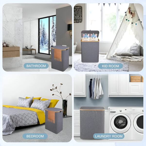 LaundryEase™ - Cesto portabiancheria con tre scomparti - immagine 4